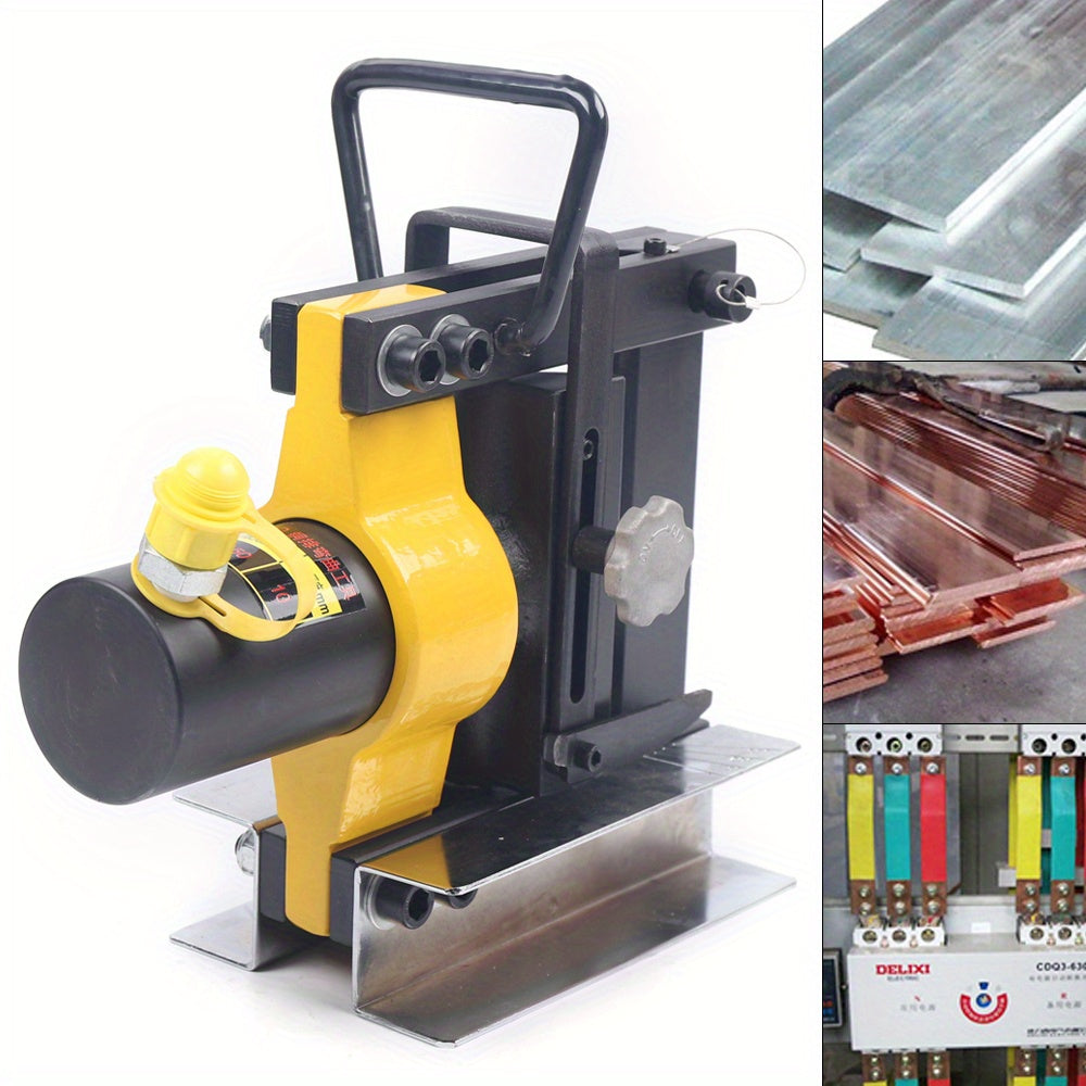 Heavy-Duty Hydraulic Bending Machine with 3-Position Bending Dies (45°/90°/135°) - 2.54cm Max Bend Diameter, 8-Ton Capacity, Steel & Cast Iron Construction, Hydraulic Power System for Copper/Busbar/Aluminum/Steel Bending -