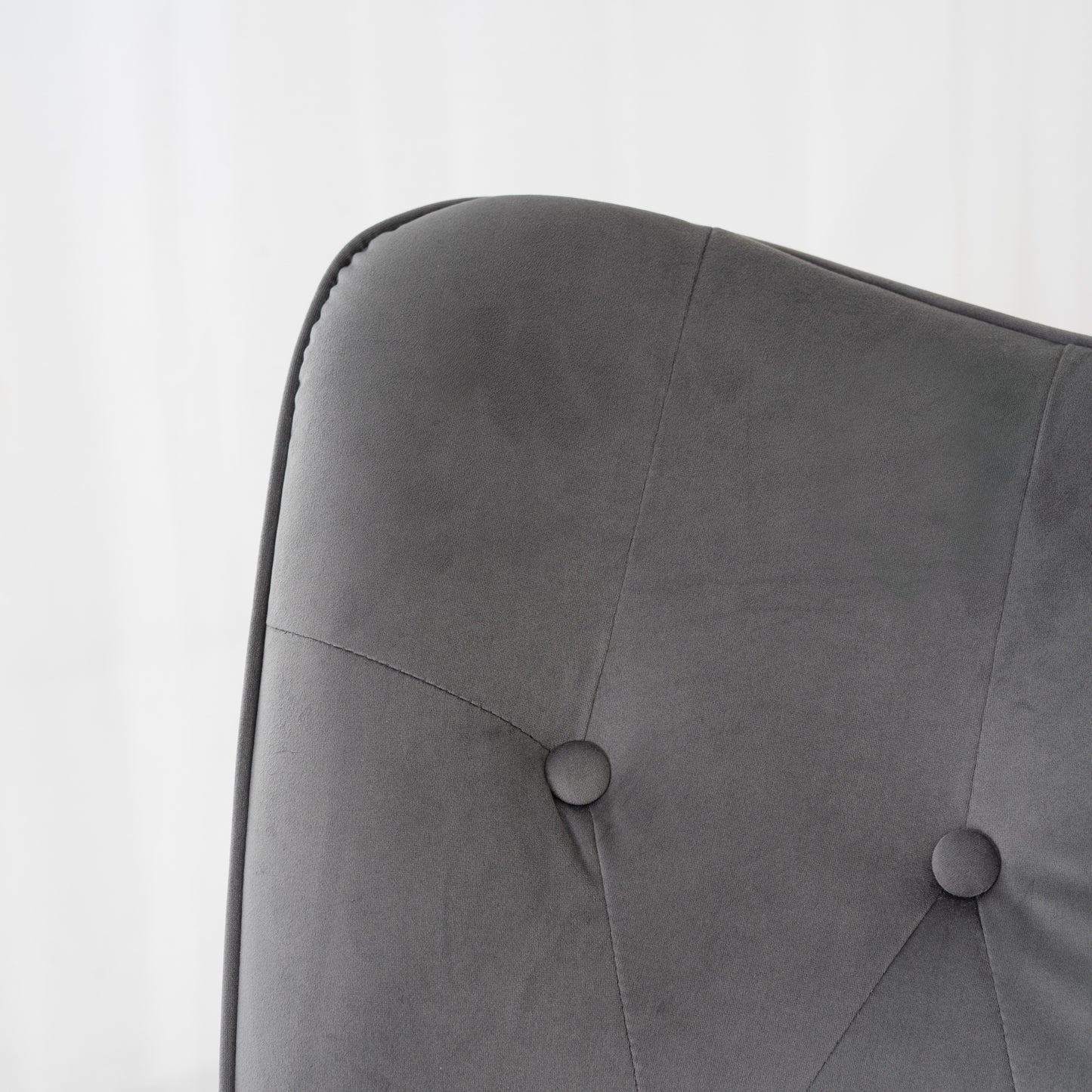 Draaifauteuil – Fauteuil – Relaxstoel – Leunstoel – Schommelstoel – Fluweel Grijs – Hoog Rugleuning – Houten Poten