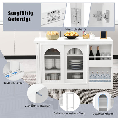 Bar tafel – bartafel – statafel – keukentafel – eettafel – wit – Draaibaar 360° – Ruimtebesparend met Opbergruimte achter Glazen Deuren