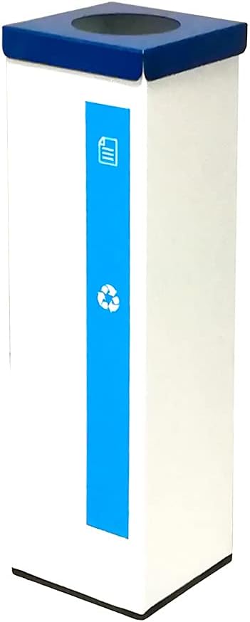 OFITURIA® Selectieve recycling afvalemmer van metaal, capaciteit 34 l, wit, afneembaar deksel