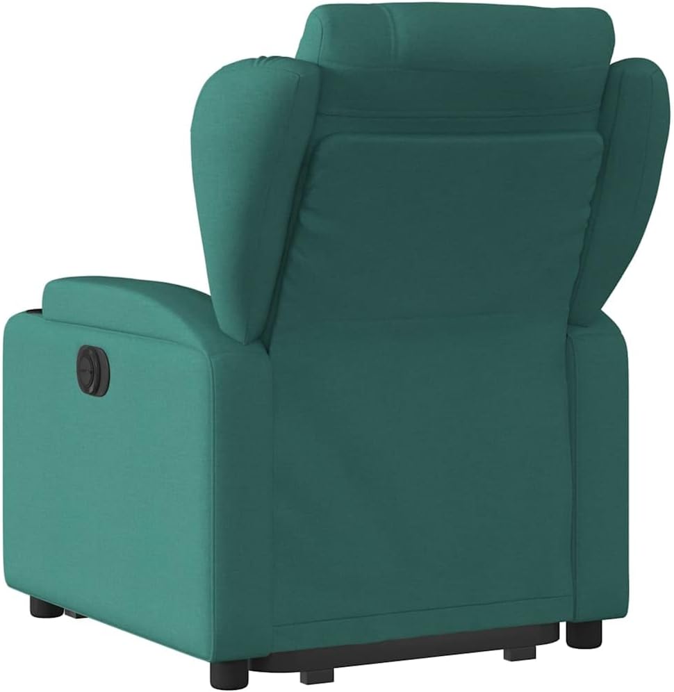 Relaxstoel met Opstahulp – Tv-Stoel – Ligstoel – Relaxfauteuil – Stoel Met Kantelsysteem – Elektrische Opstahulp – Handmatig Verstelbare Ligfunctie – Donkergroen Stof