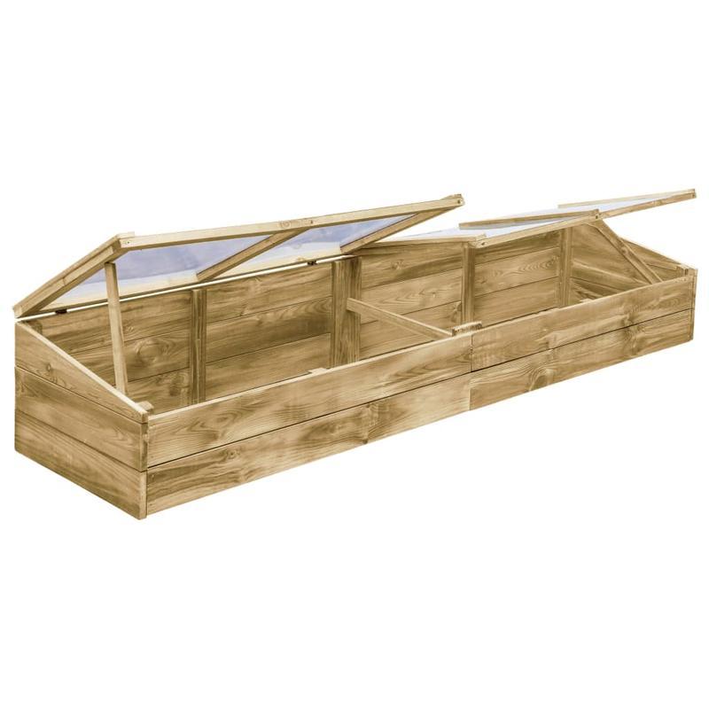 Kas – Kweekkas – Tuinkas – Groentekas – Mini Kas – Geïmpregneerd Grenenhout – 200x50x35 cm – Duurzaam En Weerbestendig