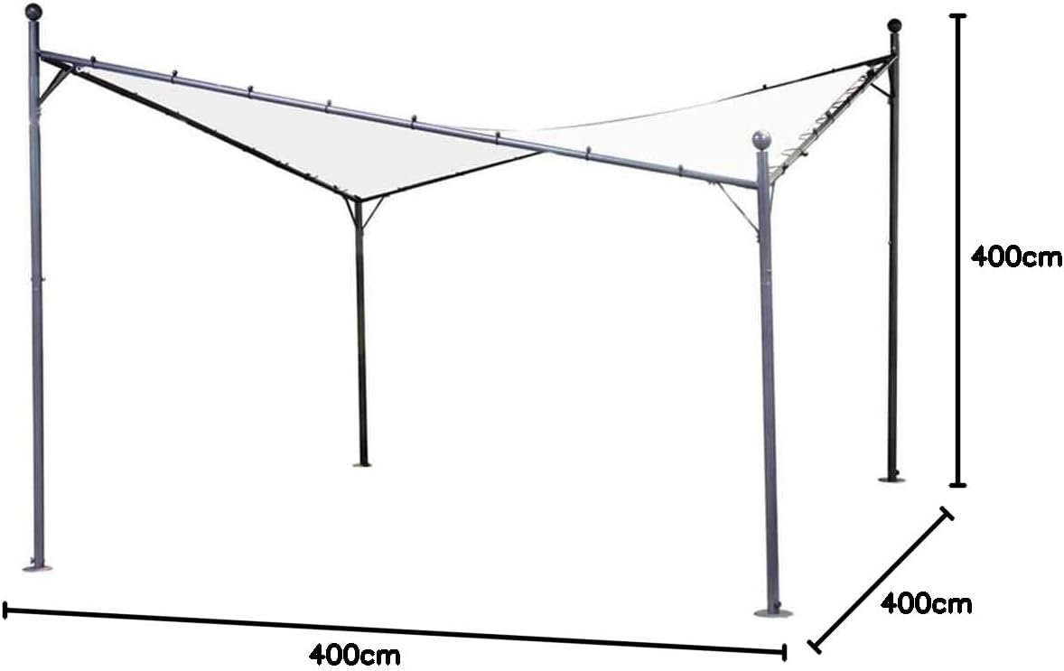 Siena 261633 Garden dak Berlino, 400 x 400 cm, wit & Siena Garden Set zijpanelen voor paviljoen Berlino 400x400 cm wit