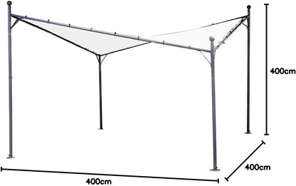 Siena 261633 Garden dak Berlino, 400 x 400 cm, wit & Siena Garden Set zijpanelen voor paviljoen Berlino 400x400 cm wit