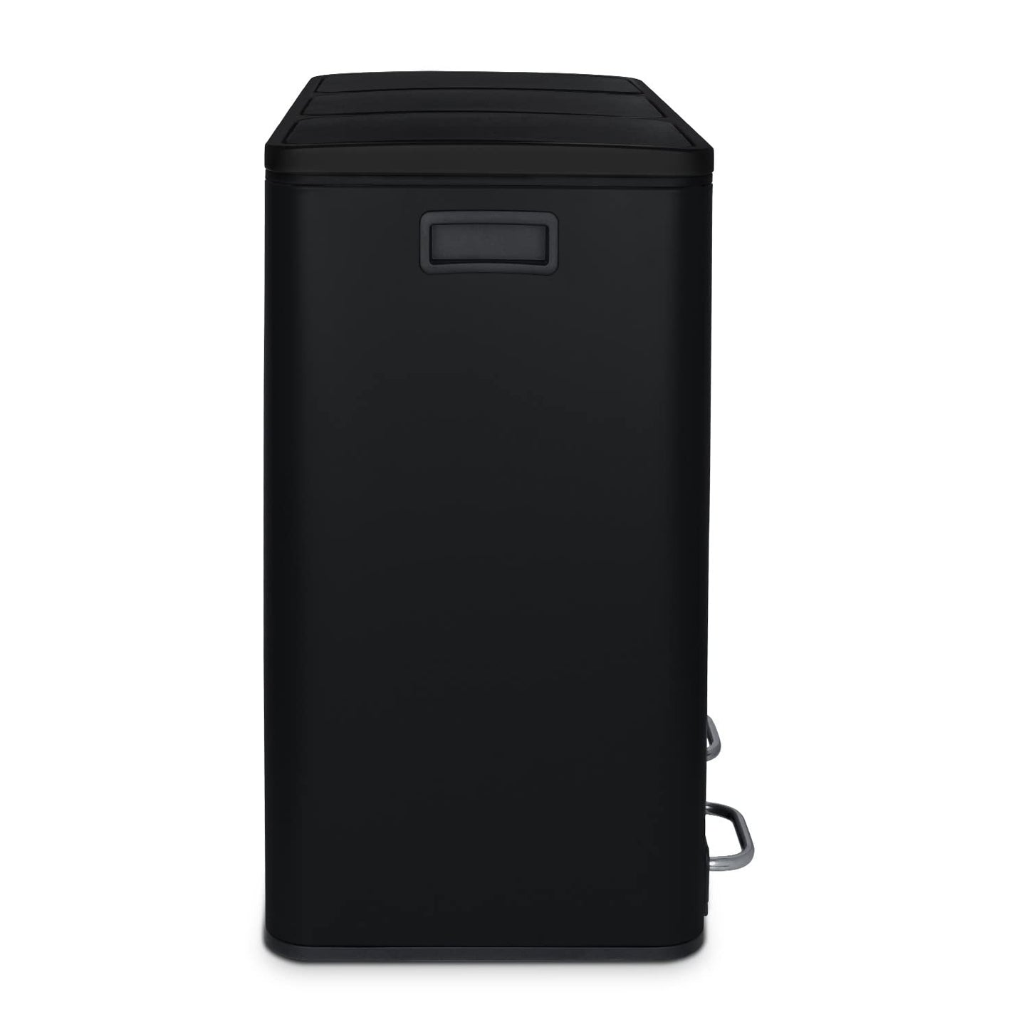Les Collectors Nr. 988, recycling-vuilnisemmer, 3 containers, inhoud 54 l, 3 x 18 liter, roestvrij staal, pedaal van staal, antislip, zwart, matte afwerking