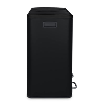 Les Collectors Nr. 988, recycling-vuilnisemmer, 3 containers, inhoud 54 l, 3 x 18 liter, roestvrij staal, pedaal van staal, antislip, zwart, matte afwerking