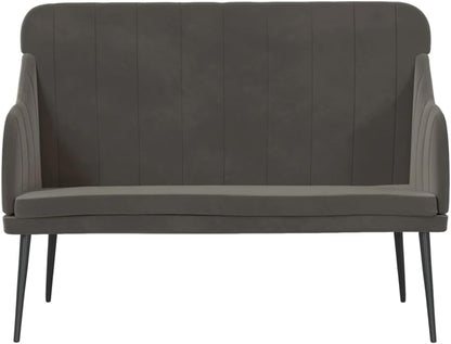 vidaXL Bankje 110x76x80 cm fluweel donkergrijs, zitbank, eetbank, 2-zitsbank, halbank, tweezitsbank, bankje, zitbankje, halbankje, eetbankje