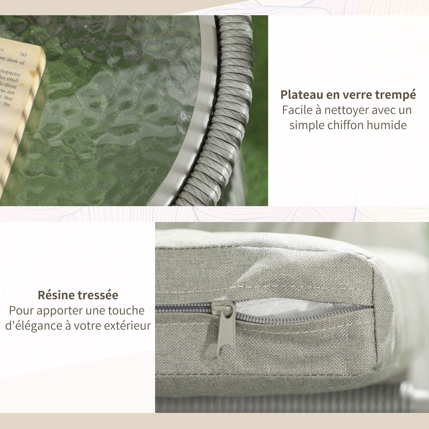 Tuinset 3-Delig – Tuinmeubelset – Balkonset – Terrasset – Loungeset – Compact 2-Persoons – Weerbestendig PE-Rotan – Getemperd Glas Tafelblad