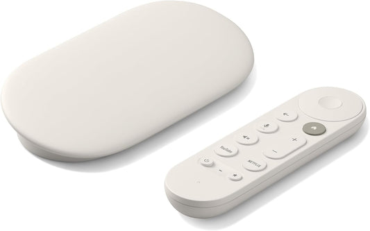 Google TV Streamer 4K – ontspannen entertainment door snelle streaming en afstandsbediening met spraakzoeken – films, series, live-uitzendingen en Netflix in 4K HDR – 32 GB opslagruimte – Porselein
