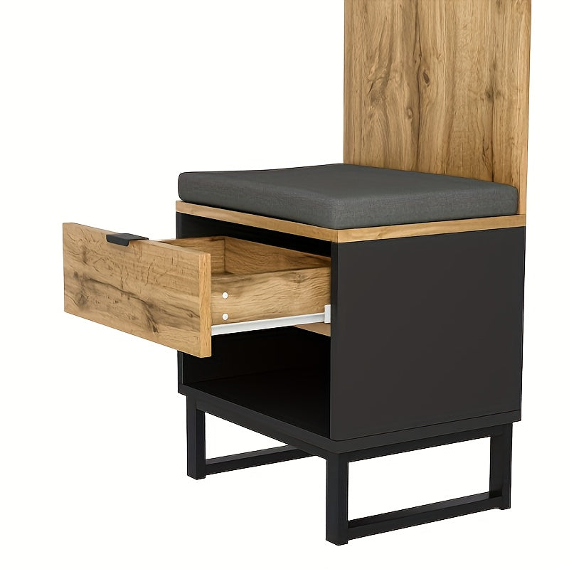 Kapstokkast – Garderobekast – Halmeubel – Opbergkast – Kledingkast – Vrijstaand – Verstelbare Planken – Natuurlijk Bruin – 68 cm Hoog – 3,2+ Kubieke Voet Opbergruimte – Duurzaam – Eenvoudige Montage