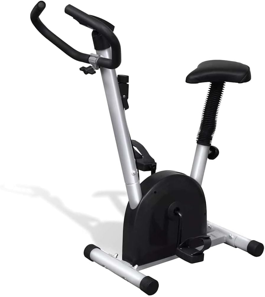 Hometrainer – Fitnessfiets – Cardiofiets – Fitnessapparaat – Hometrainerfiets – Compact Formaat – Verstelbaar Zadel – Stil Bandoverdrachtssysteem – Draagvermogen 100 kg – Zwart