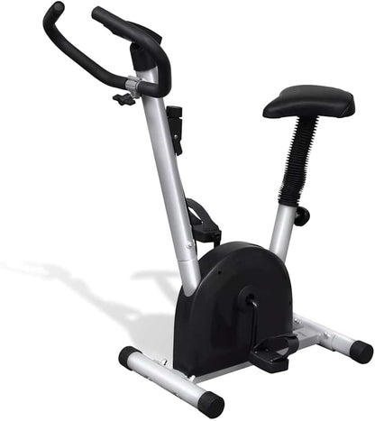 Hometrainer – Fitnessfiets – Cardiofiets – Fitnessapparaat – Hometrainerfiets – Compact Formaat – Verstelbaar Zadel – Stil Bandoverdrachtssysteem – Draagvermogen 100 kg – Zwart