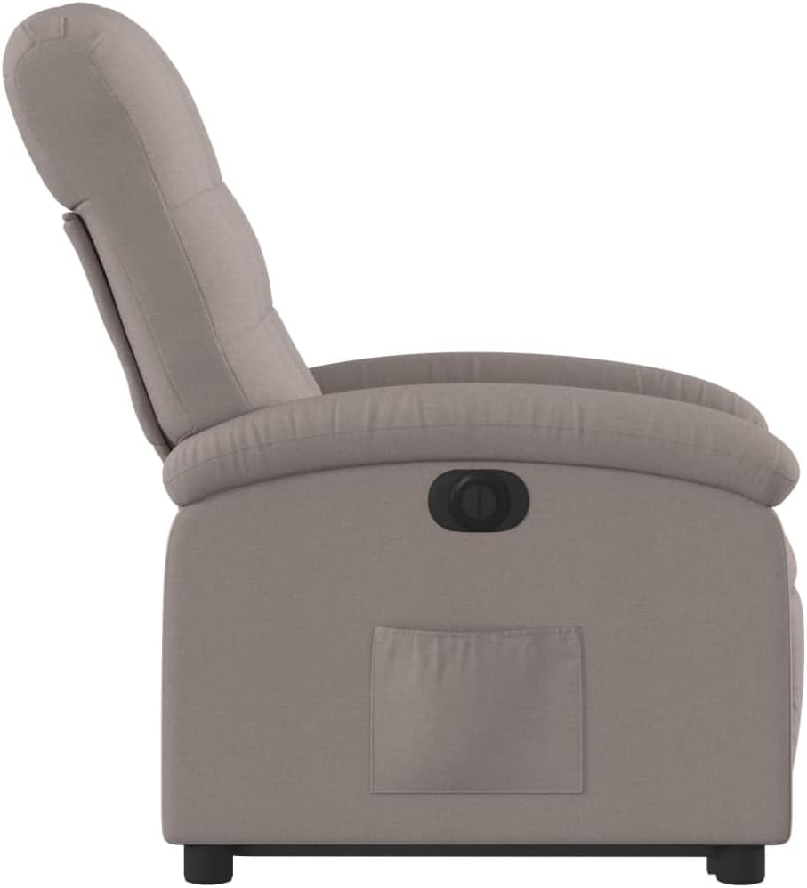 Elektrische Stoel – Kantelbare Stoel – Fauteuil – Loungestoel – Relaxstoel – Taupe Stof – Elektrische Heffunctie – Verstelbare Rugleuning en Voetensteun