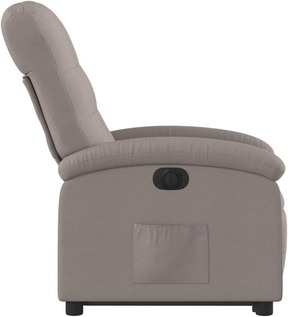 Elektrische Stoel – Kantelbare Stoel – Fauteuil – Loungestoel – Relaxstoel – Taupe Stof – Elektrische Heffunctie – Verstelbare Rugleuning en Voetensteun
