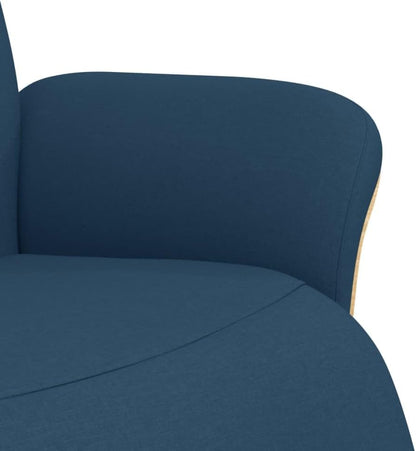Relaxstoel met voeteneinde, blauwe stof, tv-stoel met ligfunctie, enkele ligstoel, relaxstoel voor woonkamer, slaapkamer, A1 - QUORE