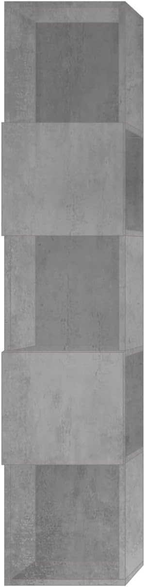 Wandkast Betonlook – Hangkast – Opbergkast – Vakkenkast – Boekenkast – 33 x 158 x 35 cm – Max. 5 kg Per Plank