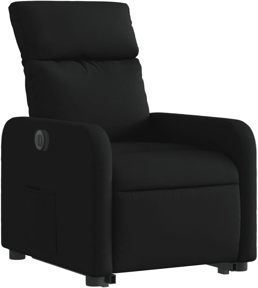 Fauteuil – Elektrische Fauteuil – Relaxstoel – Lounge Stoel – Slaapkamer Stoel – Verstelbare Rugleuning – Heffunctie – Zwarte Stof – Comfortabel
