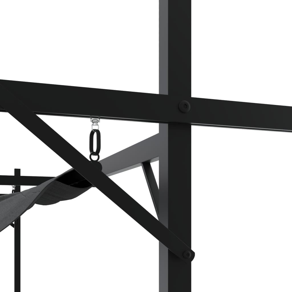 Pergola with retractable roof Anthracite 295x292x230cm, Canopies & Gazebos Outdoor & Garden - QUORE