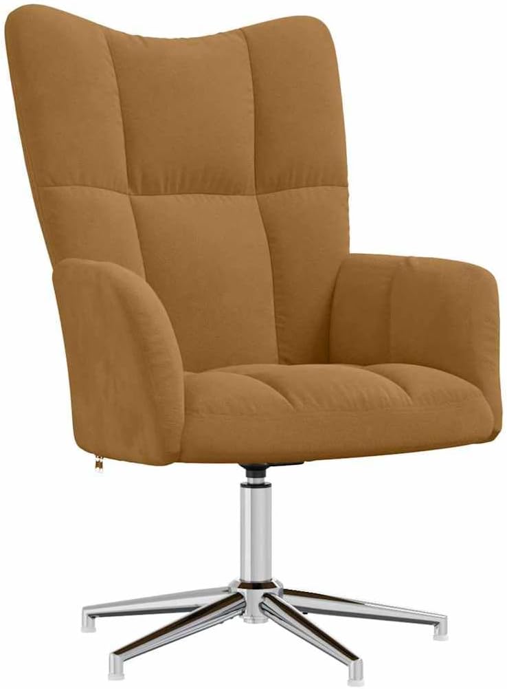Relaxstoel met poef, bruin, fluweel, tv-stoel met ligfunctie, enkele ligstoel, relaxstoel voor woonkamer, slaapkamer met voetensteun, A2