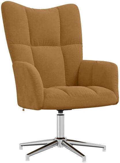 Relaxstoel met poef, bruin, fluweel, tv-stoel met ligfunctie, enkele ligstoel, relaxstoel voor woonkamer, slaapkamer met voetensteun, A2