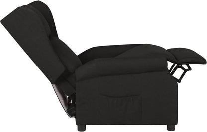 Relaxstoel zwart stof tv-stoel met ligfunctie, enkele ligstoel, relaxstoel voor woonkamer, slaapkamer, A4 - QUORE