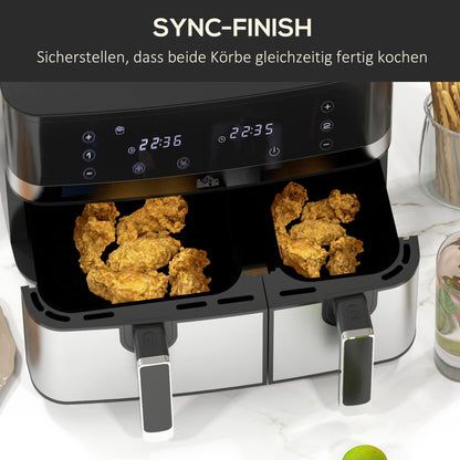 Airfryer – Heteluchtfriteuse – Luchtfriteuse – Friteuse – Airfryer Oven – 2700 Watt – 8 Instelbare Programma’s – Zwart-Zilver – Compacte Maat 41,8x39,2x31,1 cm