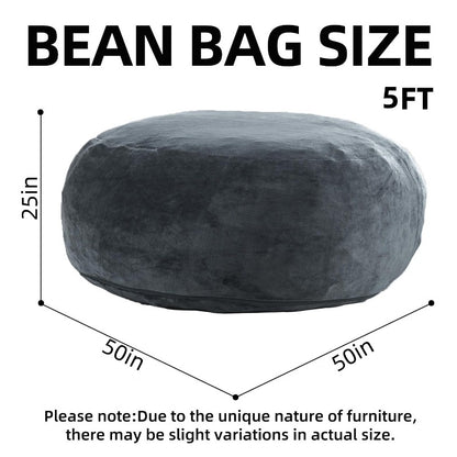 Grote Bean Bag Stoel – Zitzak – Lounge Stoel – Relaxfauteuil – Poef – Bruin – Memory Foam Vulling – Luxe Velvet Stof