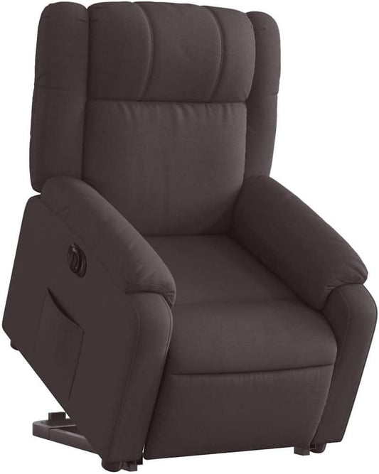 Elektrische Relaxfauteuil – Sta Op Stoel – Elektrische Relaxstoel – Verstelbare Fauteuil – Seniorenstoel – Elektrische Lifter – Donkerbruin Stof – Verstelbare Rugleuning en Voetensteun