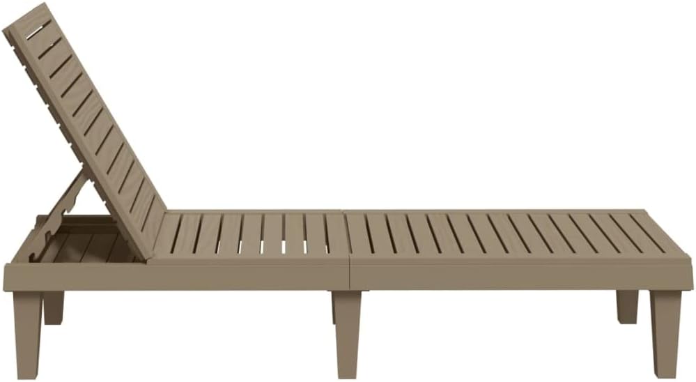 vidaXL Lounger 155x58x83 cm polypropylene light brown - QUORE