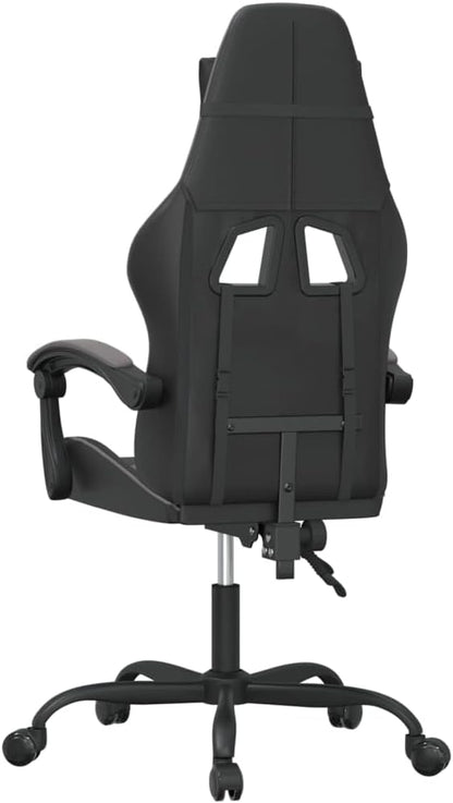 vidaXL Gaming chair swivel leatherette black and grey