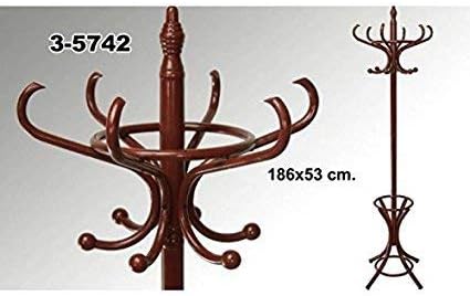 Suska - Cabide de Pé Classic de Madeira 1020-3574220 - Cabbide de Pé Classico em Madeira cor escura (186 x 53 cm)