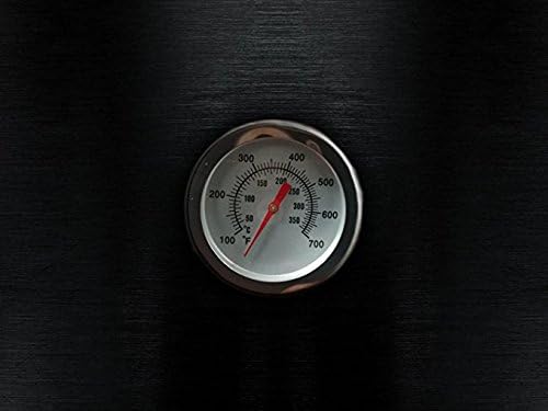 BBQ gasbarbecue met thermometer, zijbrander, voor tuin, picnic en terrazzo - staal zwart gelakt en ABS - (112 x 52,5 x 96.5 cm)