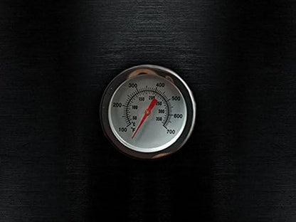 BBQ gasbarbecue met thermometer, zijbrander, voor tuin, picnic en terrazzo - staal zwart gelakt en ABS - (112 x 52,5 x 96.5 cm)
