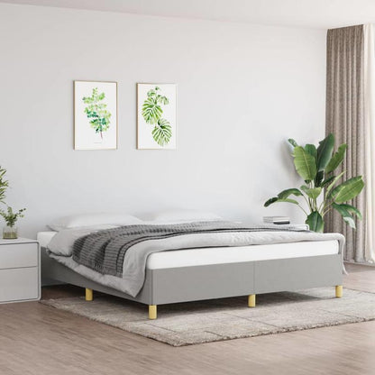 Modern Light Gray Bed Frame 160x200cm - Removable Fabric, Wooden Slats, No Power Needed, All-Season Comfort, Easy Assembly, Contemporary Style for Small Spaces, Bedroom Furniture, Minimalist Bedroom, Durable Bed Frame