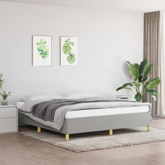 Modern Light Gray Bed Frame 160x200cm - Removable Fabric, Wooden Slats, No Power Needed, All-Season Comfort, Easy Assembly, Contemporary Style for Small Spaces, Bedroom Furniture, Minimalist Bedroom, Durable Bed Frame