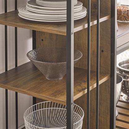 Keukentrolley – Serveerwagen – Opbergkast – Keukenwagen – Keukenrek – Industrieel Design – 110x45x92 cm – Zwenkwielen Met Rem