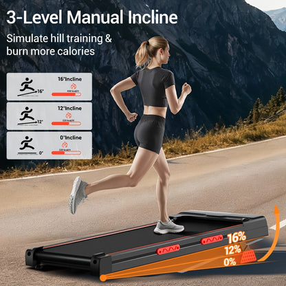 Loopband – Loopmat – Wandelmachine – Treadmill – Fitnessapparaat – Compact Formaat – 9% Hellingshoek – 2,5 PK Stil – Draagbaar – Max 120 kg