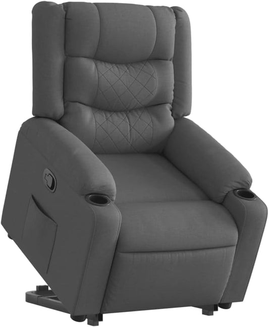 Relaxstoel – Sta-Op Stoel – Verstelbare Fauteuil – Elektrische Opsta-Stoel – Opsta-Hulp Stoel – Donkergrijs – Elektrische Opsta-functie – Comfortabele Dikke Vulling