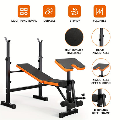 Weightbank – Halterbank – Fitnessbank – Trainingsbank – Workout Bench – Verstelbaar – Squat Rack – 370 kg Max Belastbaar – 6-in-1 Multifunctioneel Trainingssysteem