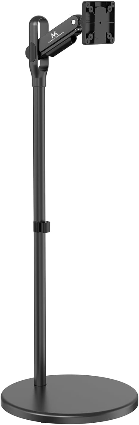Maclean MC-970 Mobiele Monitor/TV-Stand op Wielen voor 17-35" Schermen, Vrijstaand, VESA 75x75 100x100, Belastbaarheid van 2 tot 10 kg, Kantelbaar en in Hoogte Verstelbaar (Zwart)