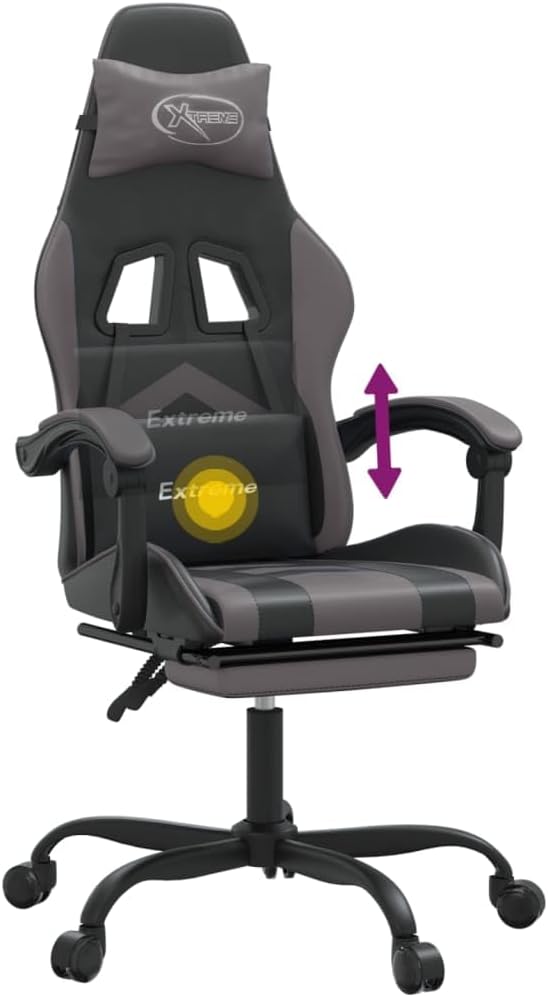 Gamingstoel – Gamestoel – Bureaustoel – Gaming Chair – Game Stoel – Verstelbaar – Voetsteun – Kunstleer – 360° Draaibaar