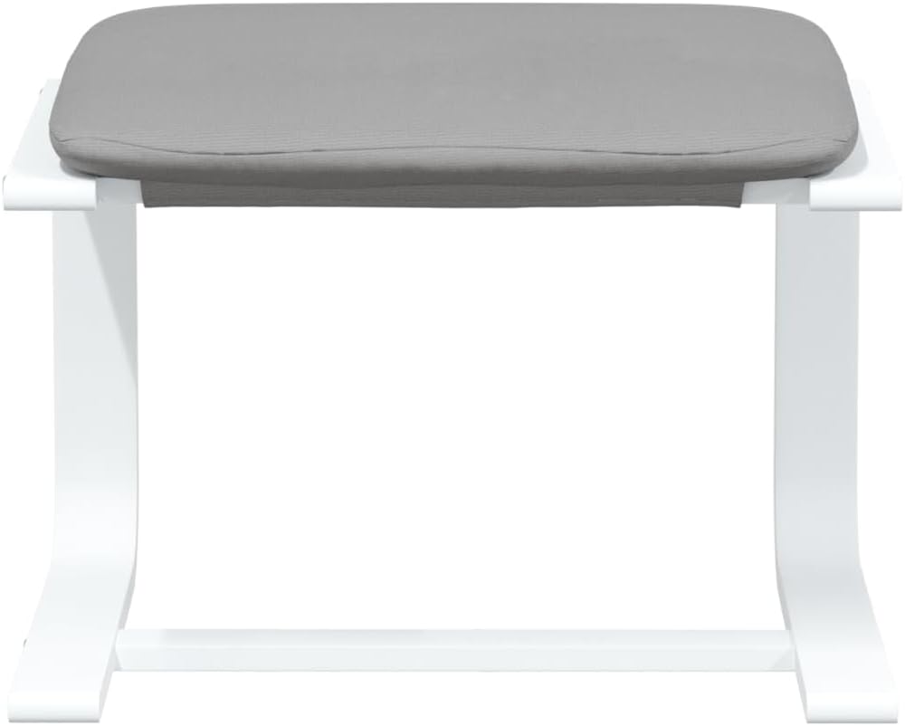 Relaxstoel – Kruk – Stofstoel – Cocktailstoel – Televisiestoel – Lichtgrijs – Massief Berkenhout Frame – Afneembare Wasbare Hoezen
