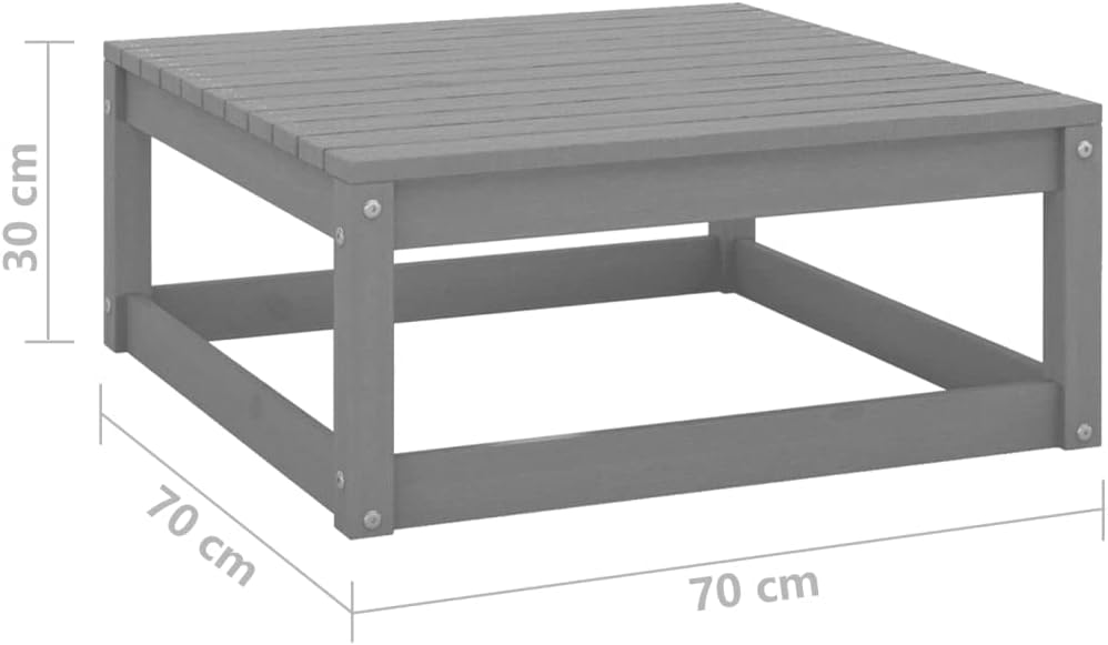 Lounge tuinmeubelset balkon meubelen set tuinlounge set 2-dlg. Tuin Loungeset Grijs grenen massief hout - QUORE