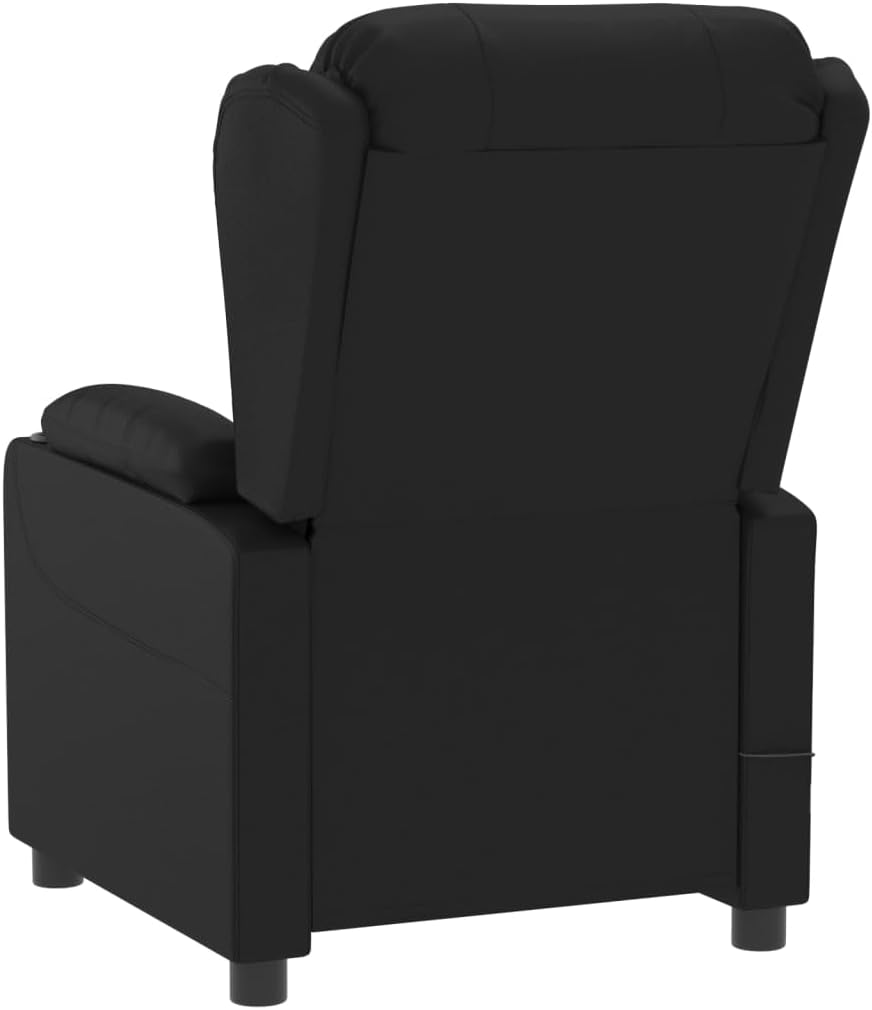 Relaxstoel – Elektrische Relaxstoel – Tv-Stoel – Ligstoel – Verstelbare Stoel – Zwart Kunstleer – 3 Ligposities Met Afstandsbediening – Stevig Hout-Metaal Frame