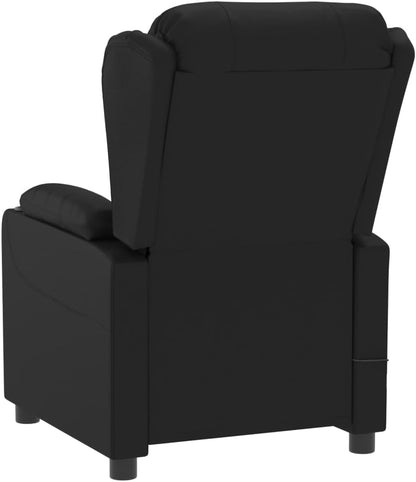 Relaxstoel – Elektrische Relaxstoel – Tv-Stoel – Ligstoel – Verstelbare Stoel – Zwart Kunstleer – 3 Ligposities Met Afstandsbediening – Stevig Hout-Metaal Frame