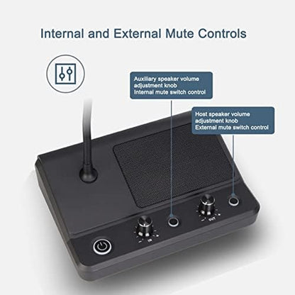Window Speaker Intercom System, Dual Way Microfoon en Luidspreker, Bank Window Intercom Counter Glazen Raammicrofoon, voor Ticketkantoren, Ziekenhuizen, Ambassade Visa-kantoren, Stationsraam(EU)