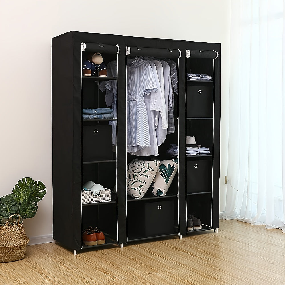 Kledingkast – Garderobekast – Stoffen Kast – Opbergkast – Garderobekast Systeem – 150x45x175 cm – Modulair & Stapelbaar – Lichtgewicht & Duurzaam