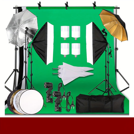 Backdrop Stand – Fotostatief – Background Frame – Verlichtingsstatief – Photoshoot Statief – 2.6x3m Muslin Achtergrond – Stevig Metalen Frame Met Driewielbasis