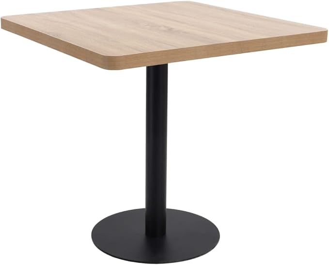vidaXL Bistro Table Patio Table Balcony Table Bistro Table Bistro Furniture Cafe Table Bistro Tables Bistro Table Furniture MDF Light Brown - QUORE