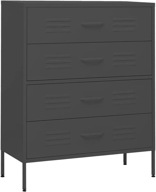 vidaXL Chest of drawers 80x35x101.6 cm steel anthracite coloured